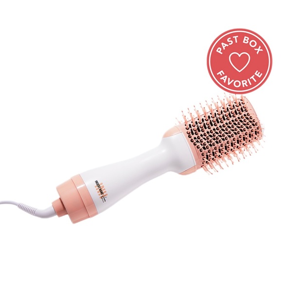INSERT NAME HEREHair Blow Dryer Brush White & Pink Insert Blowout Here NWT!